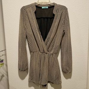 glitter gold grey / gray romper
